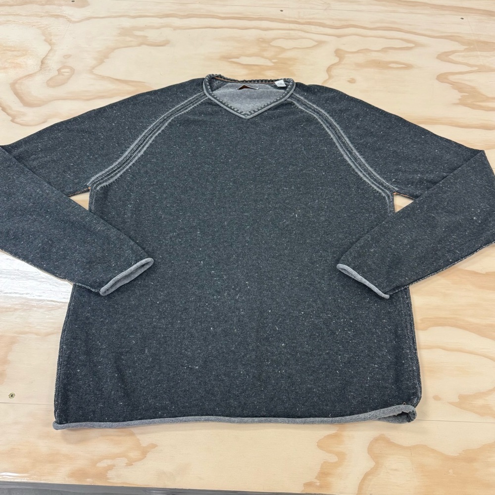 Tommy Bahama Linen Cotton Blend Speckled Crewneck Sweater Regular Fit Gray XL